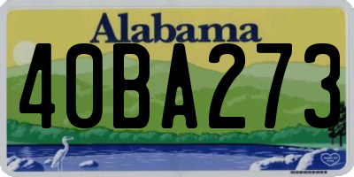 AL license plate 40BA273