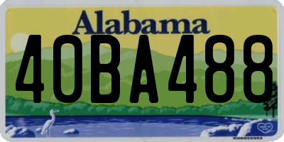 AL license plate 40BA488
