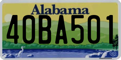 AL license plate 40BA501