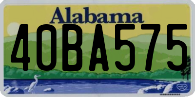 AL license plate 40BA575