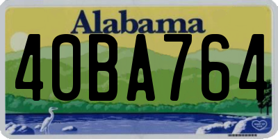 AL license plate 40BA764