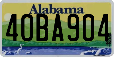 AL license plate 40BA904