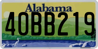 AL license plate 40BB219