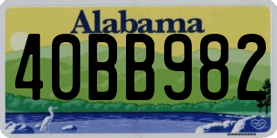 AL license plate 40BB982