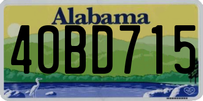 AL license plate 40BD715