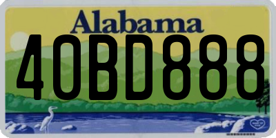 AL license plate 40BD888