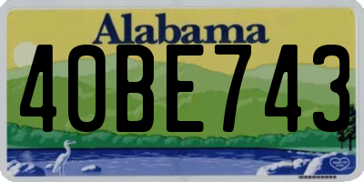 AL license plate 40BE743