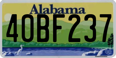 AL license plate 40BF237