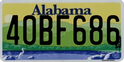 AL license plate 40BF686