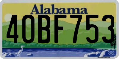 AL license plate 40BF753