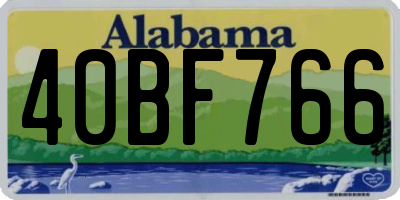 AL license plate 40BF766