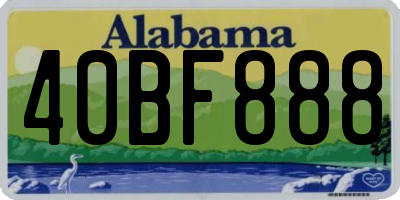 AL license plate 40BF888