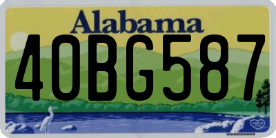 AL license plate 40BG587
