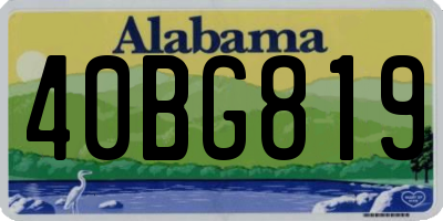 AL license plate 40BG819