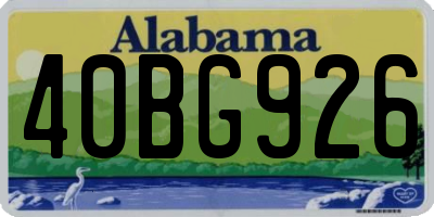 AL license plate 40BG926