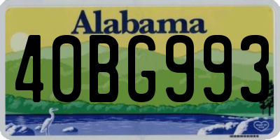 AL license plate 40BG993