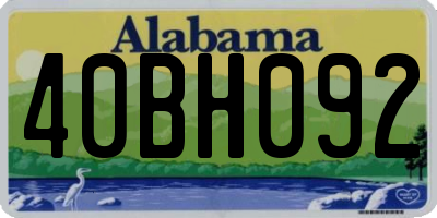 AL license plate 40BH092