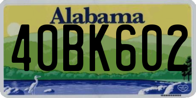 AL license plate 40BK602