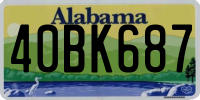 AL license plate 40BK687