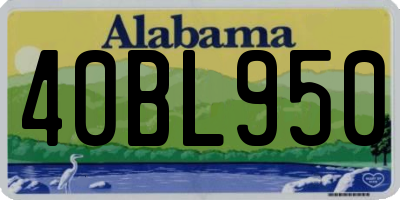AL license plate 40BL950