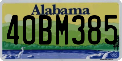 AL license plate 40BM385