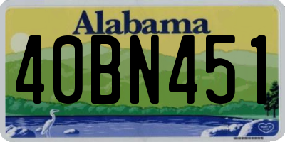 AL license plate 40BN451