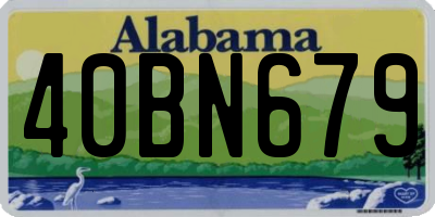 AL license plate 40BN679