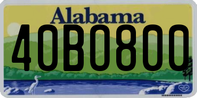 AL license plate 40BO800