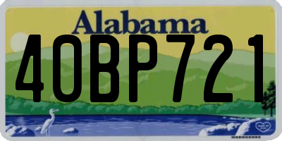 AL license plate 40BP721