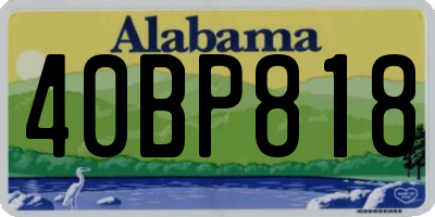 AL license plate 40BP818