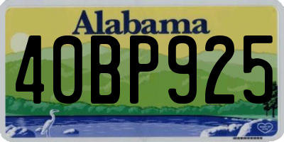 AL license plate 40BP925