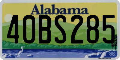 AL license plate 40BS285