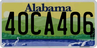 AL license plate 40CA406