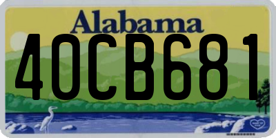 AL license plate 40CB681