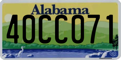 AL license plate 40CC071