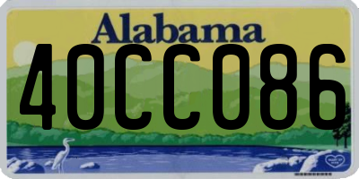 AL license plate 40CC086