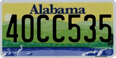 AL license plate 40CC535