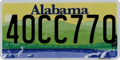 AL license plate 40CC770