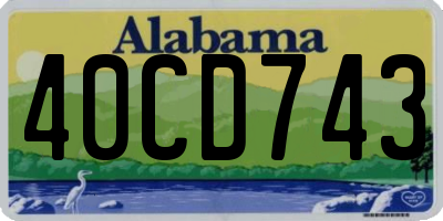 AL license plate 40CD743