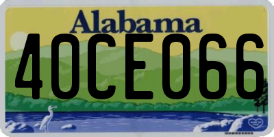 AL license plate 40CE066