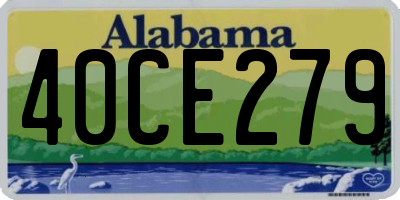AL license plate 40CE279