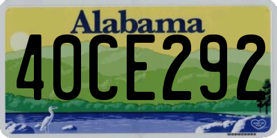 AL license plate 40CE292