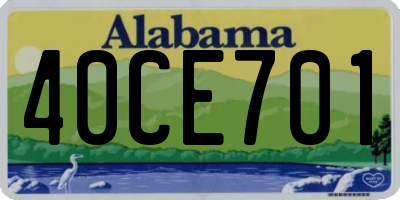 AL license plate 40CE701