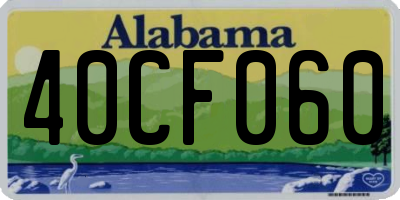 AL license plate 40CF060