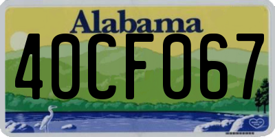 AL license plate 40CF067