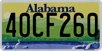 AL license plate 40CF260