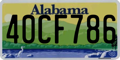 AL license plate 40CF786