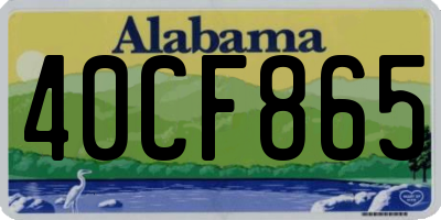 AL license plate 40CF865