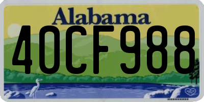 AL license plate 40CF988