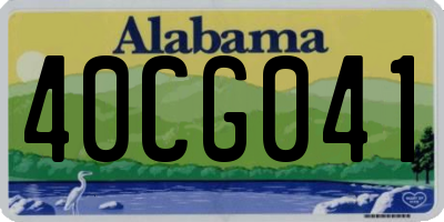 AL license plate 40CG041